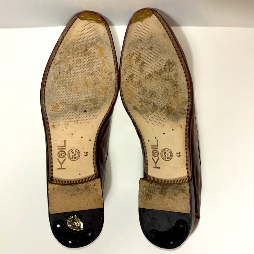Koi Brown Leather Loafers with Cream Band 
Size 44 (10/10.5)
 7.5/10 condition - Picture 8 of 11